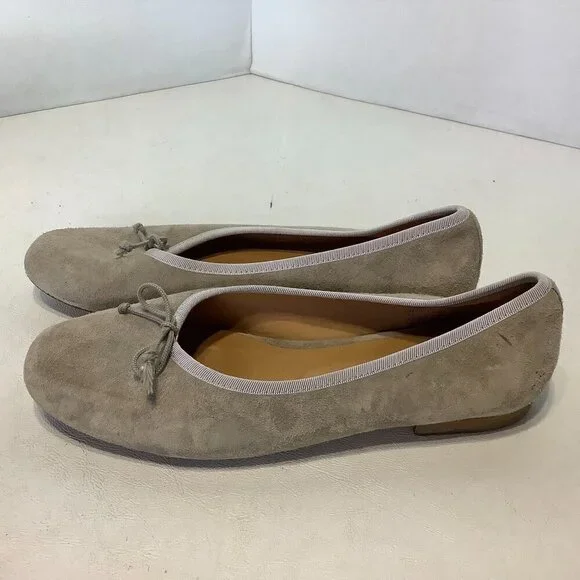 Katharine Page Suede Ballet Flats Shoes Tan Sz 38.5 Made Portugal - Picture 4 of 15